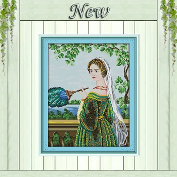 Green skirt woman reading diy painting counted print on canvas DMC 11CT 14CT kits Chinese Cross Stitch embroidery needlework Set
Green skirt woman reading diy painting counted print on canvas DMC 11CT 14CT kits Chinese Cross Stitch embroidery needlework Set