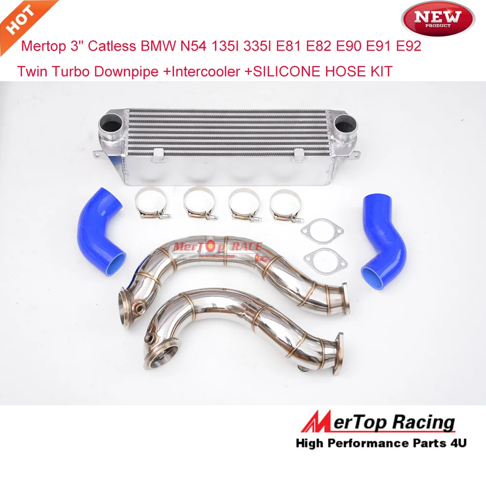 Mertop 3" Catless N54 E90 E91 E92 E82 E81 335i 135i Twin Turbo Downpipe + Intercooler+ SILICONE HOSE KIT 2006-2011
Mertop 3" Catless N54 E90 E91 E92 E82 E81 335i 135i Twin Turbo Downpipe + Intercooler+ SILICONE HOSE KIT 2006-2011