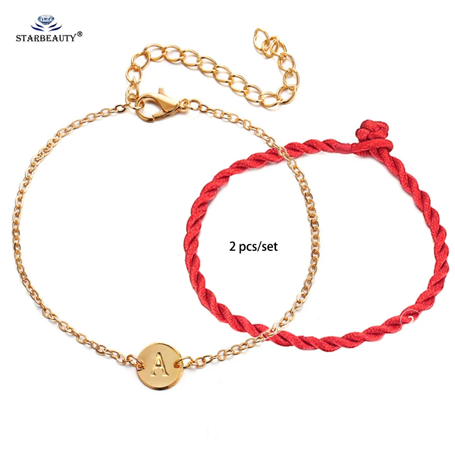 2 pcs/set Letter Gold Color Anklet Bracelets for Women Girls Red Yarn Bracelet Femme Pulseras Mujer Ankle Bracelet Homme Jewelry
2 pcs/set Letter Gold Color Anklet Bracelets for Women Girls Red Yarn Bracelet Femme Pulseras Mujer Ankle Bracelet Homme Jewelry