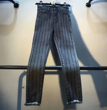 New Spring Autumn Heavy Vertical Hot-drilled High Waist Skinny Jeans Women's Black Denim Pants Students Stretch Pencil Trousers
New Spring Autumn Heavy Vertical Hot-drilled High Waist Skinny Jeans Women's Black Denim Pants Students Stretch Pencil Trousers