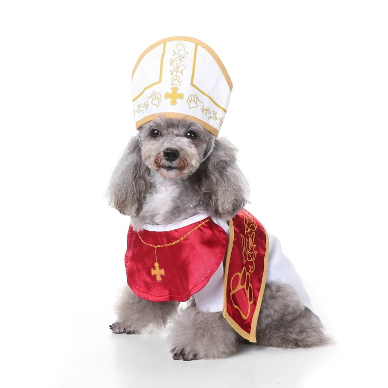 Pet Dog Costume Coat Cat Pet Clothing Role-play Puppy Outfit Small Dog Funny Christmas Halloween Party Cosplay Clothes Pope D22
Pet Dog Costume Coat Cat Pet Clothing Role-play Puppy Outfit Small Dog Funny Christmas Halloween Party Cosplay Clothes Pope D22