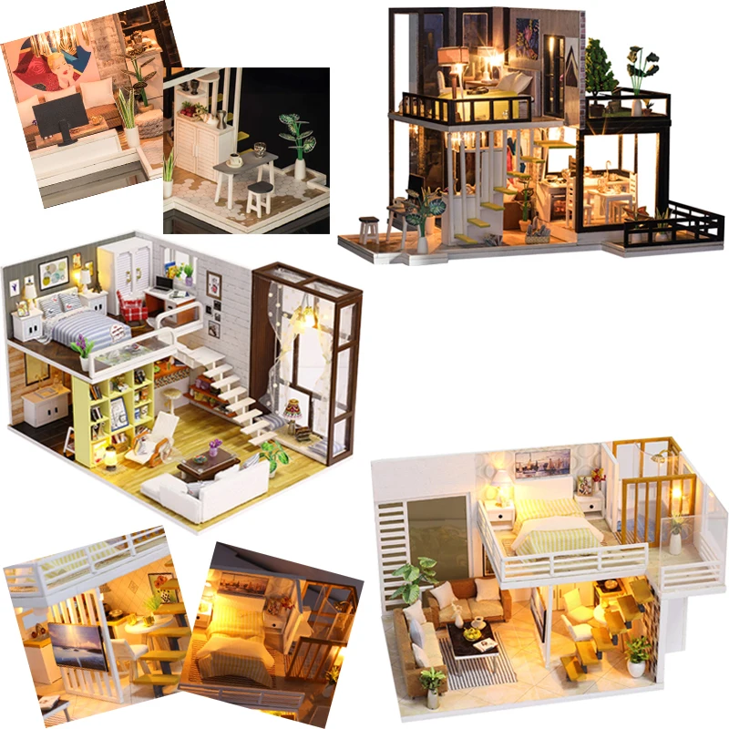 DIY Doll House Minature Dollhouse Casa Wooden House For Dolls Building Model With Furniture Christmas Gift Toys For Children #E
DIY Doll House Minature Dollhouse Casa Wooden House For Dolls Building Model With Furniture Christmas Gift Toys For Children #E