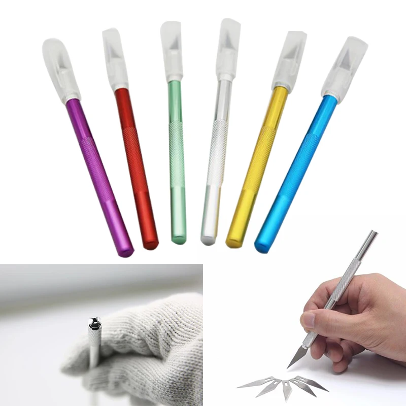 6 color 5 Blades Craft Artwork Cutting Knife DIY Carving Knife Stencil Scoring Hobby Chiseling Model Sculpture Scalpel Knife
6 color 5 Blades Craft Artwork Cutting Knife DIY Carving Knife Stencil Scoring Hobby Chiseling Model Sculpture Scalpel Knife
