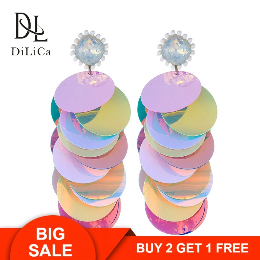 DiLiCa Fashion Women's Earrings Female Crystal Geometric Round Sequins Long Drop Dangle Earrings Boho Tassels Earring oorbellen
DiLiCa Fashion Women's Earrings Female Crystal Geometric Round Sequins Long Drop Dangle Earrings Boho Tassels Earring oorbellen