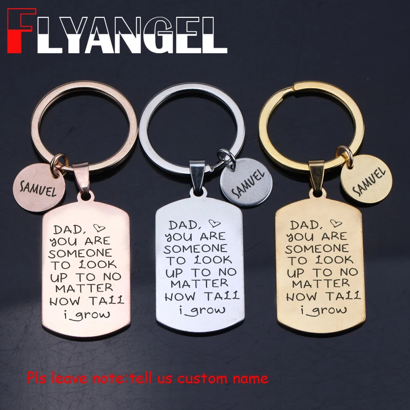 FLYANGEL Personalized Name Father's Day Keychain Dad You Are Someone To Look Up High Quality Car key Tag For Father Gifts
FLYANGEL Personalized Name Father's Day Keychain Dad You Are Someone To Look Up High Quality Car key Tag For Father Gifts