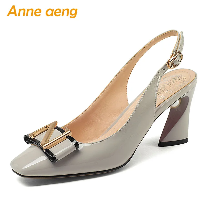 2019 New Summer Genuine Leather Women Sandals Pearl High Heel Square Toe Buckle Metal Fashion Sexy Lady Women Shoes Gray Sandals
2019 New Summer Genuine Leather Women Sandals Pearl High Heel Square Toe Buckle Metal Fashion Sexy Lady Women Shoes Gray Sandals