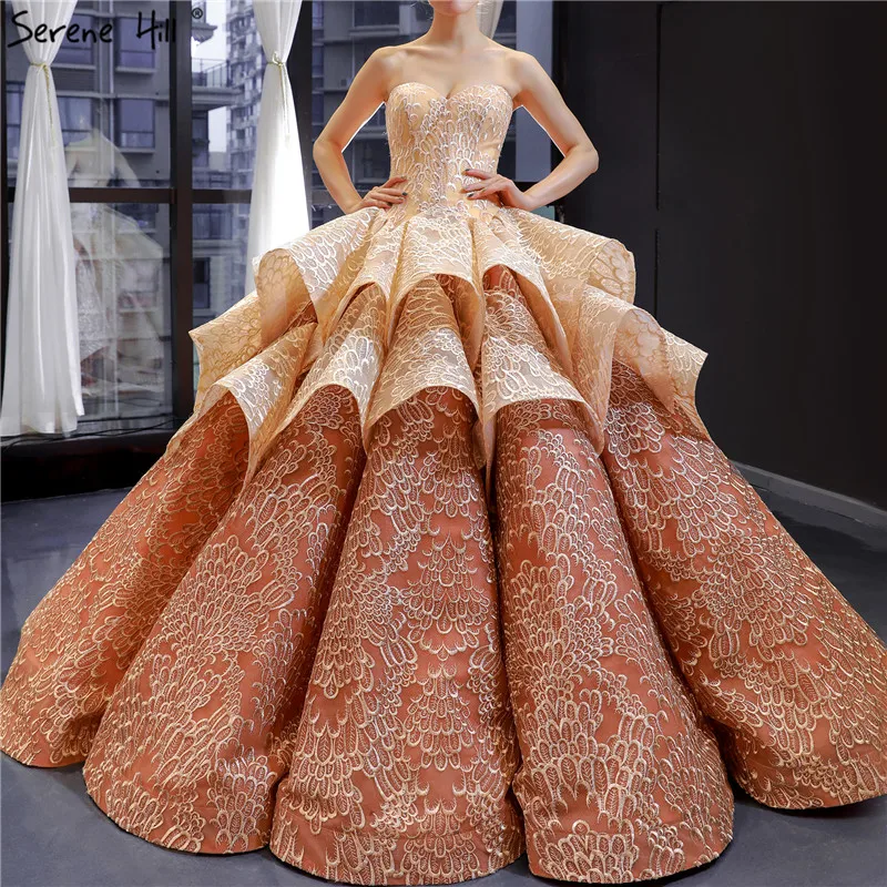 Gold Off Shoulder Sexy Wedding Dresses Design 2019 Handmade Flowers Tiered Bridal Gowns Real Photo HM66891 Custom Made
Gold Off Shoulder Sexy Wedding Dresses Design 2019 Handmade Flowers Tiered Bridal Gowns Real Photo HM66891 Custom Made