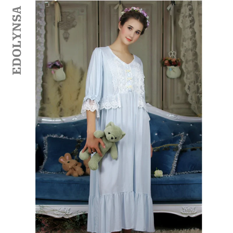 Victorian Sleepwear Long Romantic Nightgowns Women Night Clothes Lounge Wear Sleep Shirt Vintage Home Dress Cotton Homewear T291
Victorian Sleepwear Long Romantic Nightgowns Women Night Clothes Lounge Wear Sleep Shirt Vintage Home Dress Cotton Homewear T291