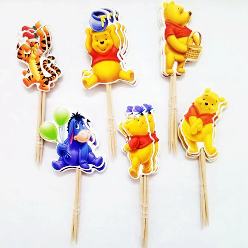 24pcs Cartoon Winnie the Pooh Tiger Bear Donkey balls Cupcake Toppers Picks Kids Birthday Party Wedding Decoration cake Supplies
24pcs Cartoon Winnie the Pooh Tiger Bear Donkey balls Cupcake Toppers Picks Kids Birthday Party Wedding Decoration cake Supplies
