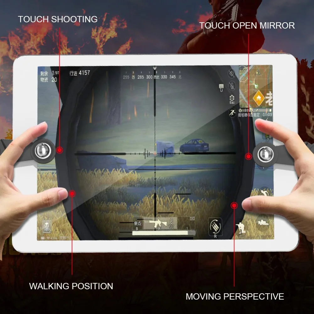 For Fortnite PUBG Mobile Trigger Controller for Tablet iPad/Android Tablet Game gamepad Holder Grip Mobile Aim Trigger Button
For Fortnite PUBG Mobile Trigger Controller for Tablet iPad/Android Tablet Game gamepad Holder Grip Mobile Aim Trigger Button