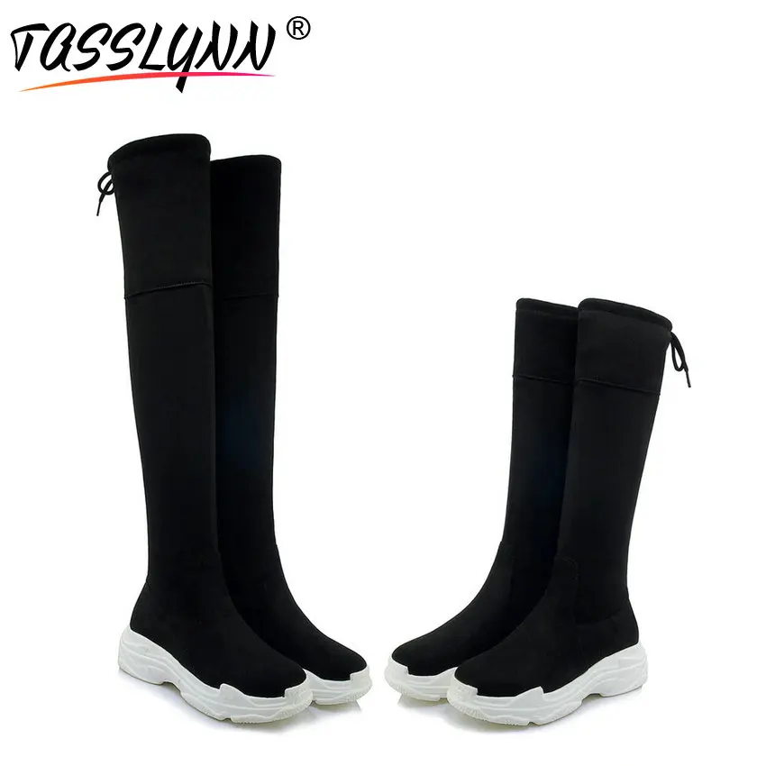 TASSLYNN 2019 Women Boots Over-the-Knee Flock Sock Shoes Women Sneakers Off White Black Shoes Winter Women Shoes Size 34-43
TASSLYNN 2019 Women Boots Over-the-Knee Flock Sock Shoes Women Sneakers Off White Black Shoes Winter Women Shoes Size 34-43