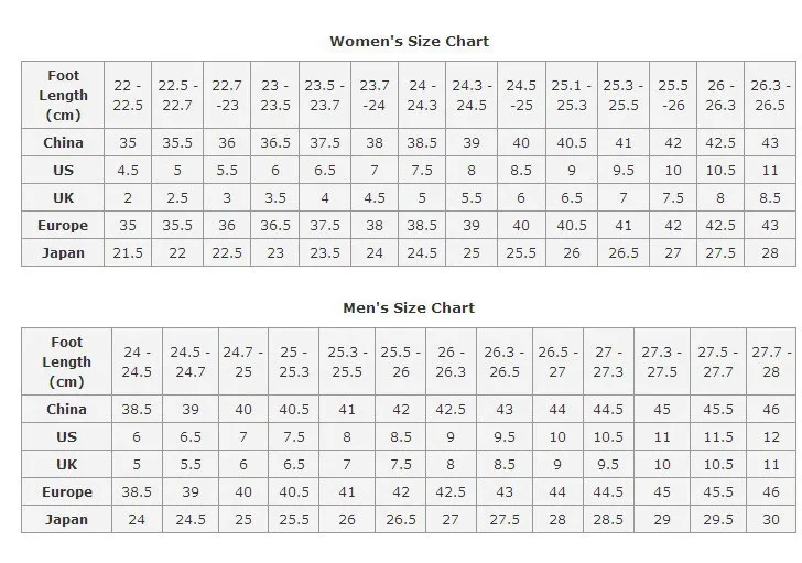 Saucony Kids Size Chart