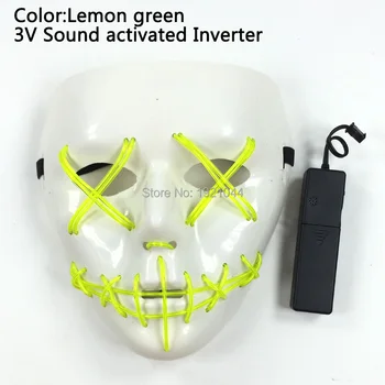 DC-3V Sound activated Driver + EL Wire Glowing Mask New Style 10 Colors Flash Cold Neon Mask for Festival Glow Party Supplies
DC-3V Sound activated Driver + EL Wire Glowing Mask New Style 10 Colors Flash Cold Neon Mask for Festival Glow Party Supplies