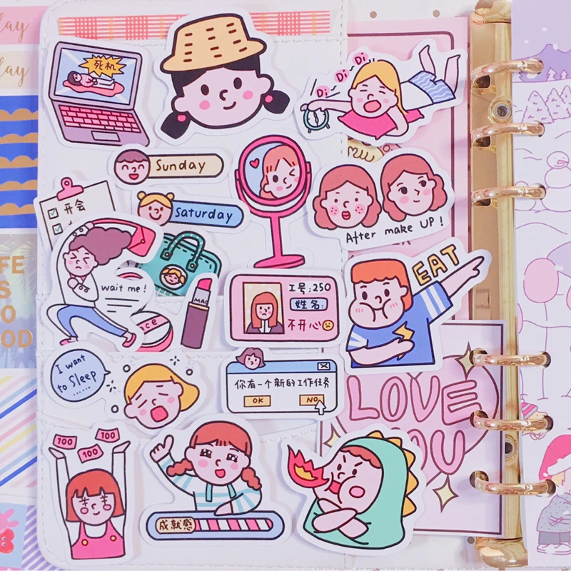 22pcs / Packs Cute Cartoon Girl Daily Life Snack Sticker Mobile Phone Album Diary Handbook Decoration Sticker Scrapbooking
22pcs / Packs Cute Cartoon Girl Daily Life Snack Sticker Mobile Phone Album Diary Handbook Decoration Sticker Scrapbooking