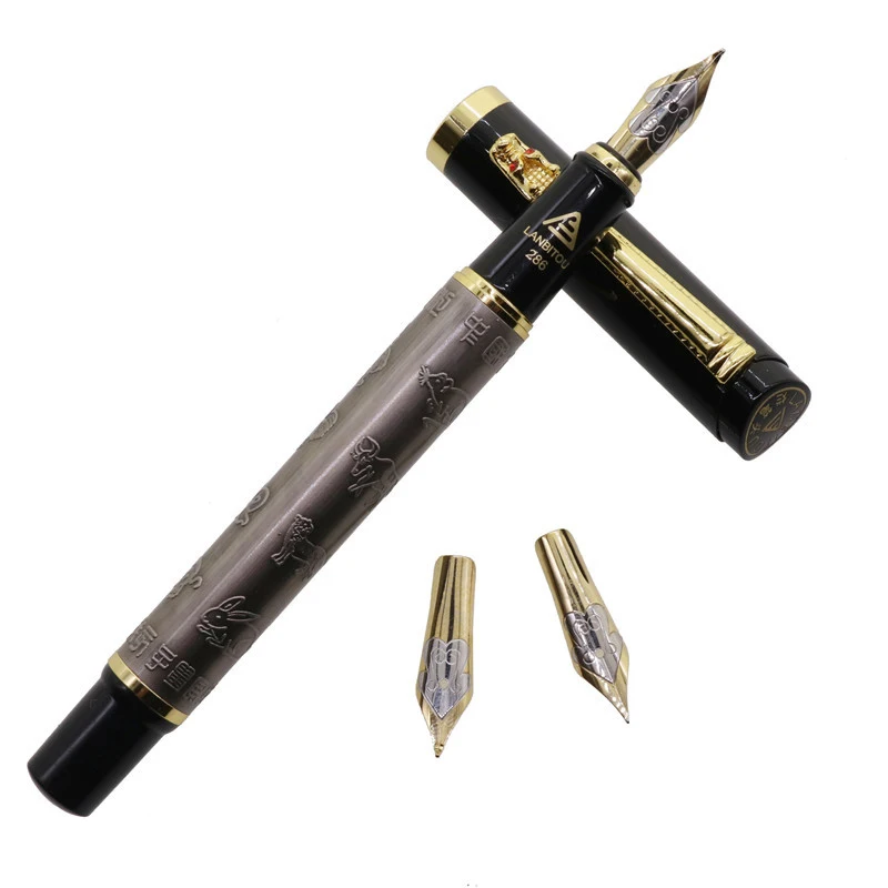 1 pcs Metal Fountain Pen 0.8-1.0mm Nib Zodiac Pattern Silver Copper Penholder High Quality Student School Office Stationery
1 pcs Metal Fountain Pen 0.8-1.0mm Nib Zodiac Pattern Silver Copper Penholder High Quality Student School Office Stationery