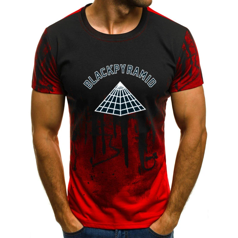 Casual fashion camouflage 2019 new print black pyramid men's slim short-sleeved shirt T-shirt
Casual fashion camouflage 2019 new print black pyramid men's slim short-sleeved shirt T-shirt
