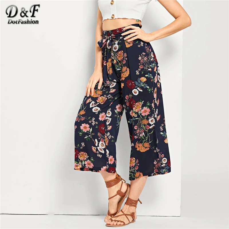Dotfashion Navy Drawstring Waist Straight Leg Floral Pants Womens 2019 Vacation Summer Wide Leg Beach Spring Loose Trousers
Dotfashion Navy Drawstring Waist Straight Leg Floral Pants Womens 2019 Vacation Summer Wide Leg Beach Spring Loose Trousers