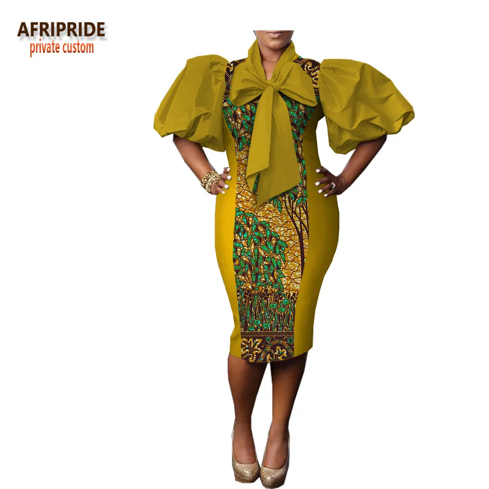 2019 african print spring dress for women AFRIPRIDE bow neck half lantern sleeve knee-length casual women cotton dress A1825018
2019 african print spring dress for women AFRIPRIDE bow neck half lantern sleeve knee-length casual women cotton dress A1825018