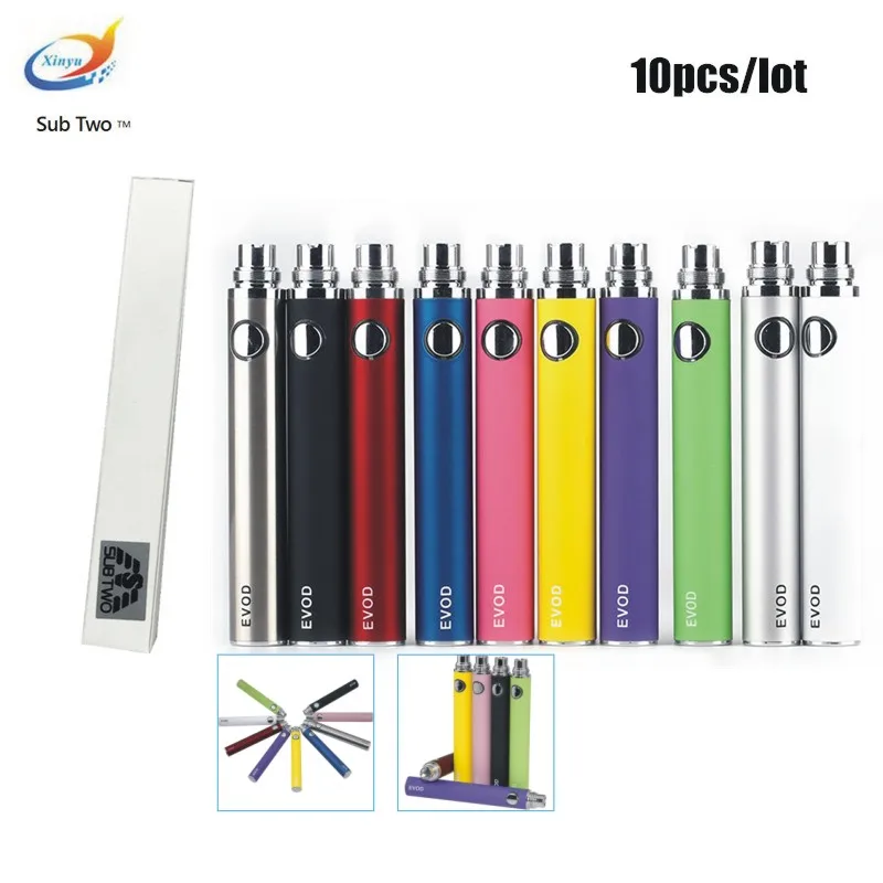 

10pcs/lot EVOD Battery 650mAh 900mAh 1100mAh Electronic Cigarette ego Battery e cig for MT3 CE4 H2 atomizer vape battery