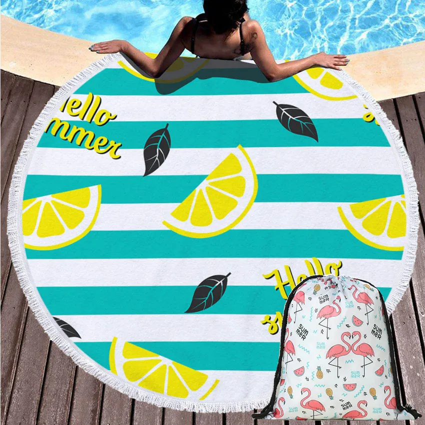 150cm Round Fruits Beach Towels Summer Seaside Bath Towels Yoga Mat Wall Tapestry With Drawstring Backpack Bag Bikini Cover Up
150cm Round Fruits Beach Towels Summer Seaside Bath Towels Yoga Mat Wall Tapestry With Drawstring Backpack Bag Bikini Cover Up