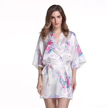 White Plus Size Chinese Women's Satin Nightgown Short Robe Gown New Style Kimono Bathrobe Sexy Floral Night Dress Sleepwear
White Plus Size Chinese Women's Satin Nightgown Short Robe Gown New Style Kimono Bathrobe Sexy Floral Night Dress Sleepwear