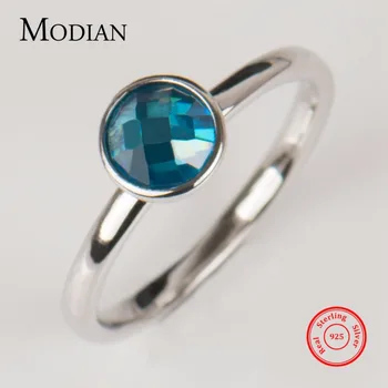 Modian Authentic Real 925 Sterling Silver Ring 5A Blue Zirconia Sparkling Finger Wedding Stackable Rings For Women Fine Jewelry
Modian Authentic Real 925 Sterling Silver Ring 5A Blue Zirconia Sparkling Finger Wedding Stackable Rings For Women Fine Jewelry