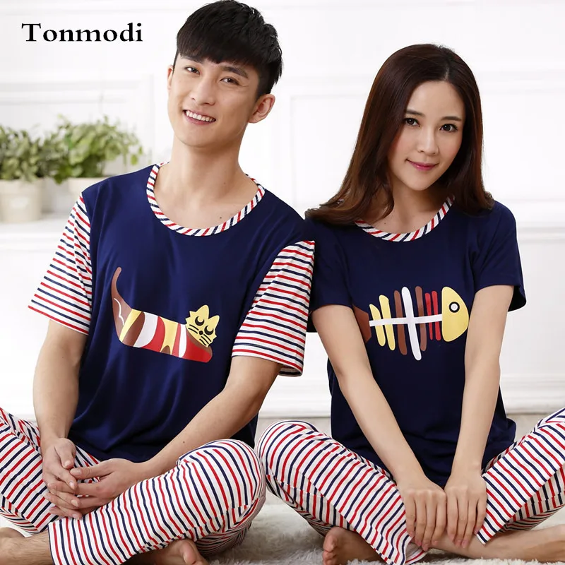 Women's Pajamas Summer Lovers Sleepwear Short Sleeve trousers Women's Lounge Pyjamas Couple Mens Pajama Sets Plus Size 3XL
Women's Pajamas Summer Lovers Sleepwear Short Sleeve trousers Women's Lounge Pyjamas Couple Mens Pajama Sets Plus Size 3XL