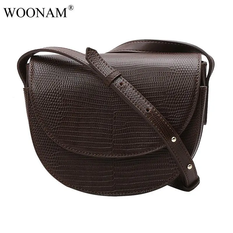 WOONAM Women Fashion Bag Top Hide Genuine Calf Leather in Lizard Pattern Small Saddle Satchel Cross-body Handbag WB735
WOONAM Women Fashion Bag Top Hide Genuine Calf Leather in Lizard Pattern Small Saddle Satchel Cross-body Handbag WB735