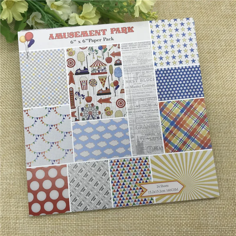 24 sheets 6"X6" Auseaent Park patterned paper Scrapbooking paper pack handmade craft paper craft Background pad
24 sheets 6"X6" Auseaent Park patterned paper Scrapbooking paper pack handmade craft paper craft Background pad