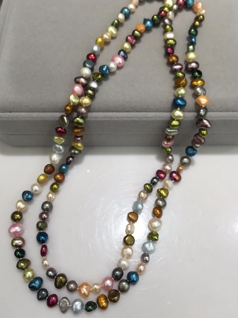 Hand knotted 100cm 5-6mm natural color freshwater baroque pearl sweater chain necklace fashion jewelry
Hand knotted 100cm 5-6mm natural color freshwater baroque pearl sweater chain necklace fashion jewelry
