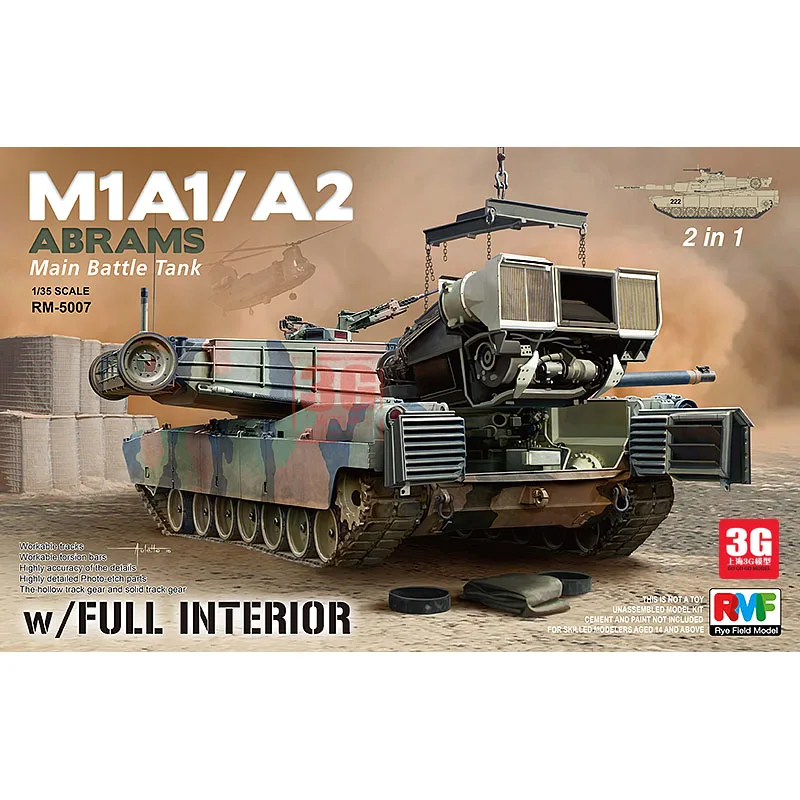 Assemble RMF US M1A1/A2 Main Battle Tank Full Interior 2in1 / 35 RM -5007 model kit
Assemble RMF US M1A1/A2 Main Battle Tank Full Interior 2in1 / 35 RM -5007 model kit