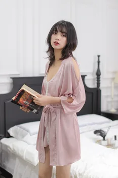 Bridesmaid Dressing Gown Sexy Women Wedding Robe Set Spring New 2PCS Sleepwear Home Dress Faux Silk Nightwear Suit
Bridesmaid Dressing Gown Sexy Women Wedding Robe Set Spring New 2PCS Sleepwear Home Dress Faux Silk Nightwear Suit