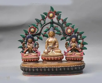 wedding decoration 8"Rare Tibetan Buddhism Bronze 24k gold Gilt Shakyamuni Tara 3 God Buddha statue
wedding decoration 8"Rare Tibetan Buddhism Bronze 24k gold Gilt Shakyamuni Tara 3 God Buddha statue