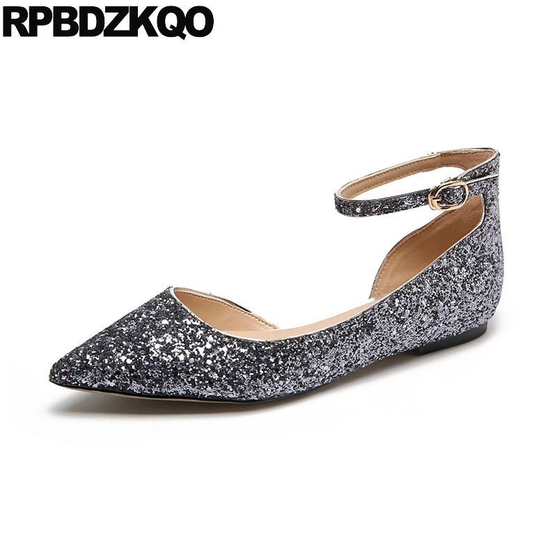 Ballerina Sandals Ankle Strap Dress Women Glitter Sequin Pointed Toe Ballet Chinese Wedding Shoes Gold Silver Flats Designer
Ballerina Sandals Ankle Strap Dress Women Glitter Sequin Pointed Toe Ballet Chinese Wedding Shoes Gold Silver Flats Designer