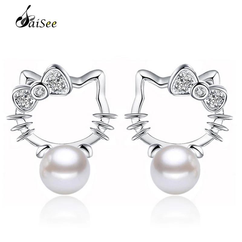 SAISEE Brand Kitty Cat Shaped Women Stud Earrings Clear AAA Cubic Zirconia Earrings Female Crystal Jewelry Free Shipping E05
SAISEE Brand Kitty Cat Shaped Women Stud Earrings Clear AAA Cubic Zirconia Earrings Female Crystal Jewelry Free Shipping E05