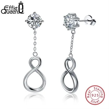 Effie Queen Pure 925 Sterling Silver Earrings Women Drop Long Infinity Fashion Trendy Female Party Jewelry Christmas Gifts BE56
Effie Queen Pure 925 Sterling Silver Earrings Women Drop Long Infinity Fashion Trendy Female Party Jewelry Christmas Gifts BE56