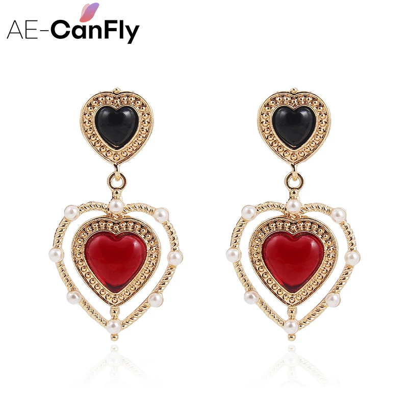 AE-CANFLY Vintage Double Lover Heart Statement Earring Red Crystal Long Earring pendientes Girlfriend Valentines Day Gift
AE-CANFLY Vintage Double Lover Heart Statement Earring Red Crystal Long Earring pendientes Girlfriend Valentines Day Gift