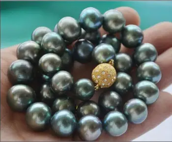 19" HUGE 18"11-12MM NATURAL TAHITIAN GENUINE BLACK GREYISH GREEN PEARL NECKLACE (0926)
19" HUGE 18"11-12MM NATURAL TAHITIAN GENUINE BLACK GREYISH GREEN PEARL NECKLACE (0926)