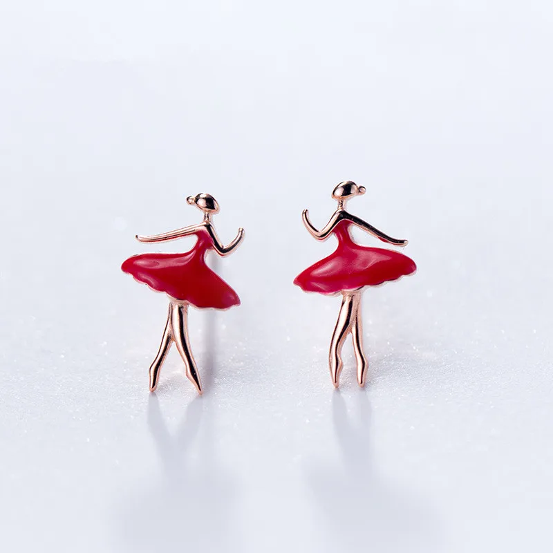 925 Solid Sterling Silver Red Dress Ballet Stud Earrings For Women Elegant Prevent Allergy boucle d'oreille pendientes eh481
925 Solid Sterling Silver Red Dress Ballet Stud Earrings For Women Elegant Prevent Allergy boucle d'oreille pendientes eh481