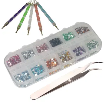 3000*2mm 12 colors of nail art Glitter Rhinestone Tips+5*2-way marble vein Dotted pen+tweezers
3000*2mm 12 colors of nail art Glitter Rhinestone Tips+5*2-way marble vein Dotted pen+tweezers