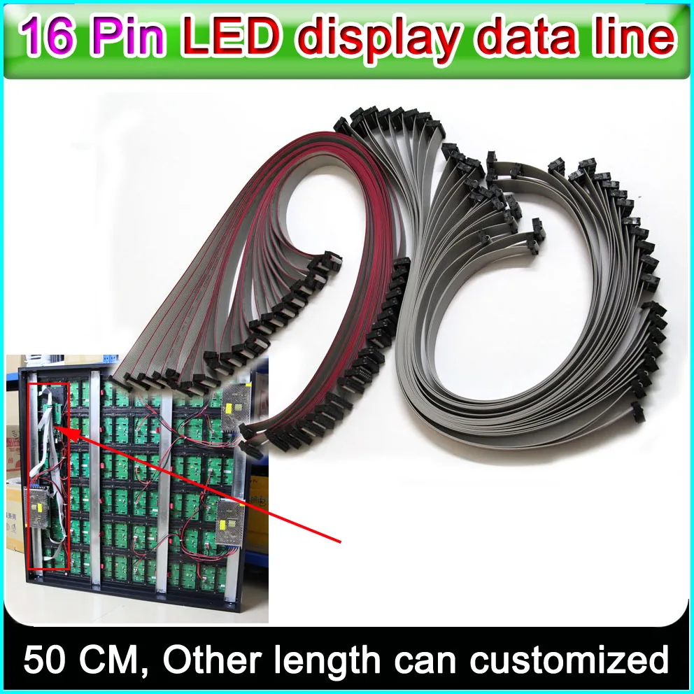 LED display data line,16 Pin Flexible Flat Cable 50cm length, P3 P5 P6 P10 Single&double color Full color Signal connecting line
LED display data line,16 Pin Flexible Flat Cable 50cm length, P3 P5 P6 P10 Single&double color Full color Signal connecting line