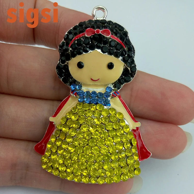 

100pcs free shipping Jewellry Cute 50mm Cinderella children crystal fairy pendant necklace chunky Charm