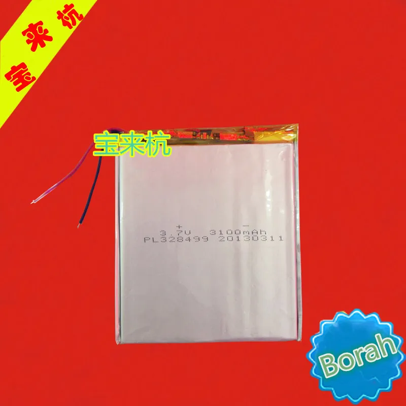 3.7V polymer lithium battery, 3100mAh tablet computer, electric core 328499, battery, MID, PAD battery Rechargeable Li-ion Cell
3.7V polymer lithium battery, 3100mAh tablet computer, electric core 328499, battery, MID, PAD battery Rechargeable Li-ion Cell