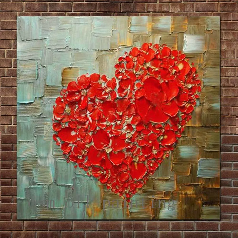 Handmade Abstract Art Thick Impasto Palette Knife Oil Canvas Painting Red Heart-shaped Wall Picture Living Room Home Wall Decor
Handmade Abstract Art Thick Impasto Palette Knife Oil Canvas Painting Red Heart-shaped Wall Picture Living Room Home Wall Decor