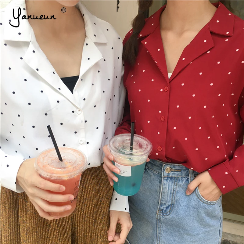 Yanueun Vintage Long Sleeve Loose Classic Polka Dot Blouse 2019 New Turn Down Collar Tops Blouses
Yanueun Vintage Long Sleeve Loose Classic Polka Dot Blouse 2019 New Turn Down Collar Tops Blouses