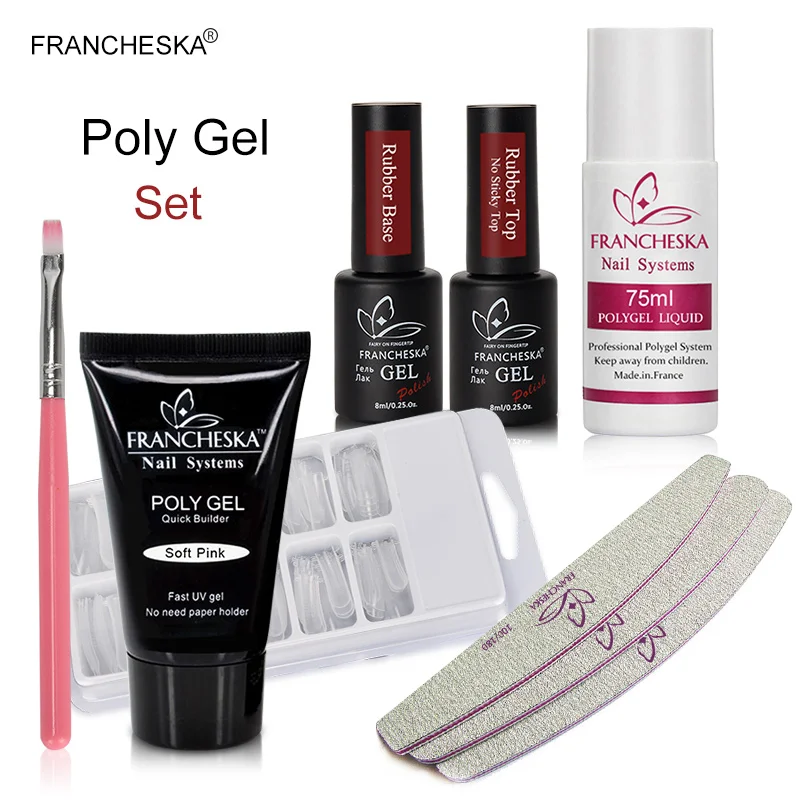 Francheska UV Gel Polygel Nails Set Lacquer Acrylic Gel Nail Art Tools Kit Extension Crystal Resin Hard Builder Manucure Gellak
Francheska UV Gel Polygel Nails Set Lacquer Acrylic Gel Nail Art Tools Kit Extension Crystal Resin Hard Builder Manucure Gellak