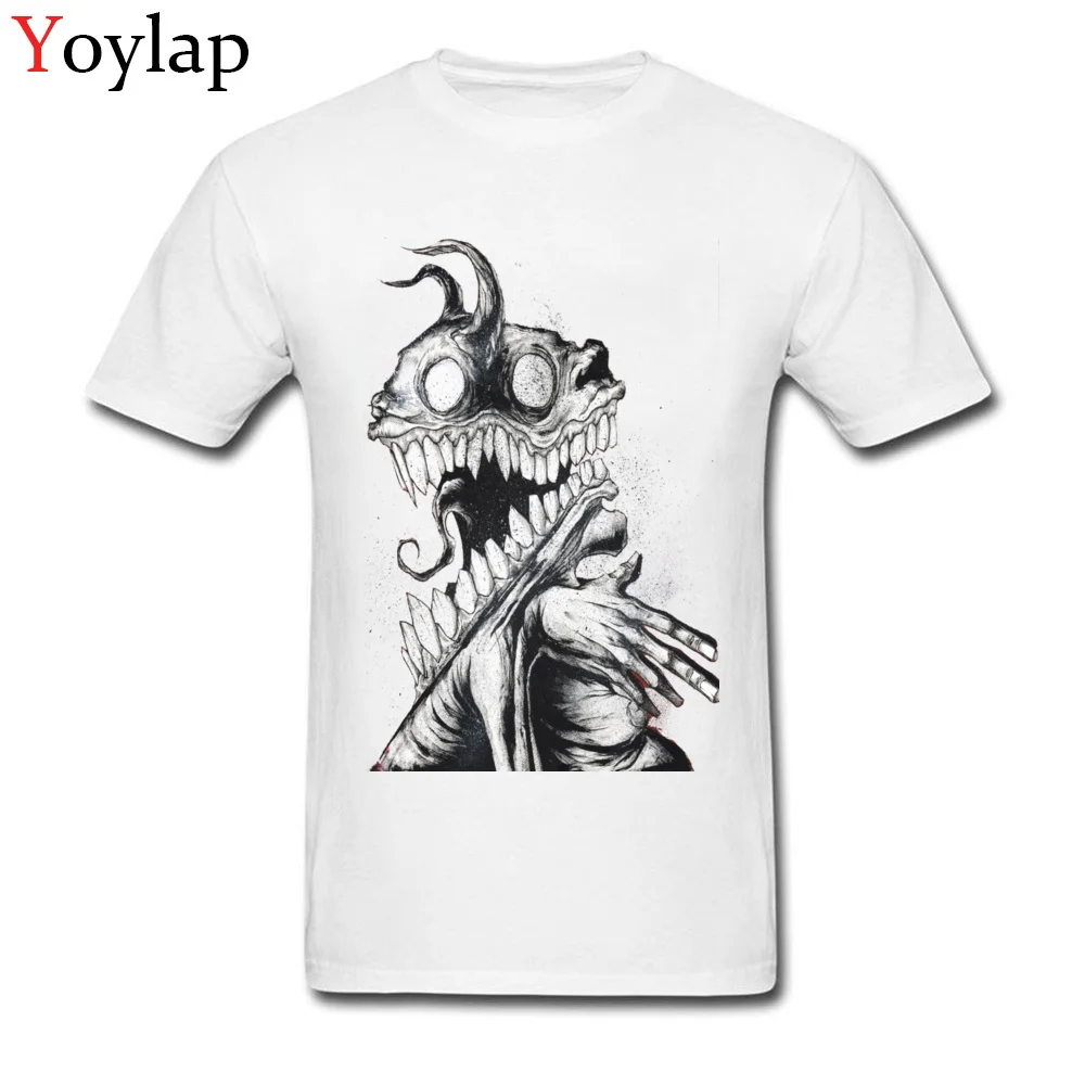 Classic Printed Tops Tees O-Neck Summer Autumn 100% Cotton Short Sleeve T Shirt for Men Devils Backbone Funny Tee Shirt white