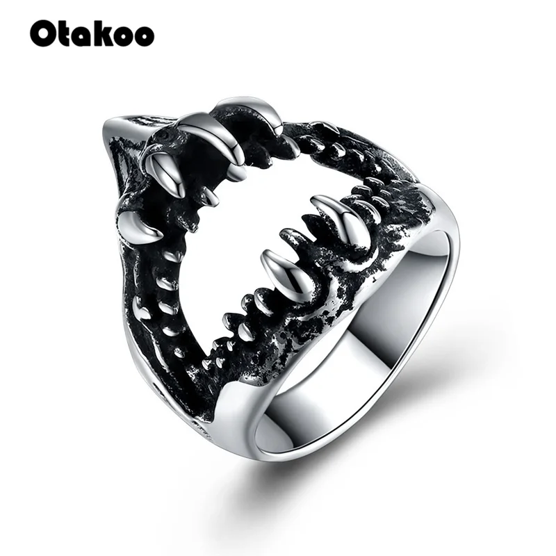 Otakoo Punk Style Stainless Steel Black Man Ring Animal Tooth Pattern Silver Color High Quality Vintage Male Ring Jewelry
Otakoo Punk Style Stainless Steel Black Man Ring Animal Tooth Pattern Silver Color High Quality Vintage Male Ring Jewelry