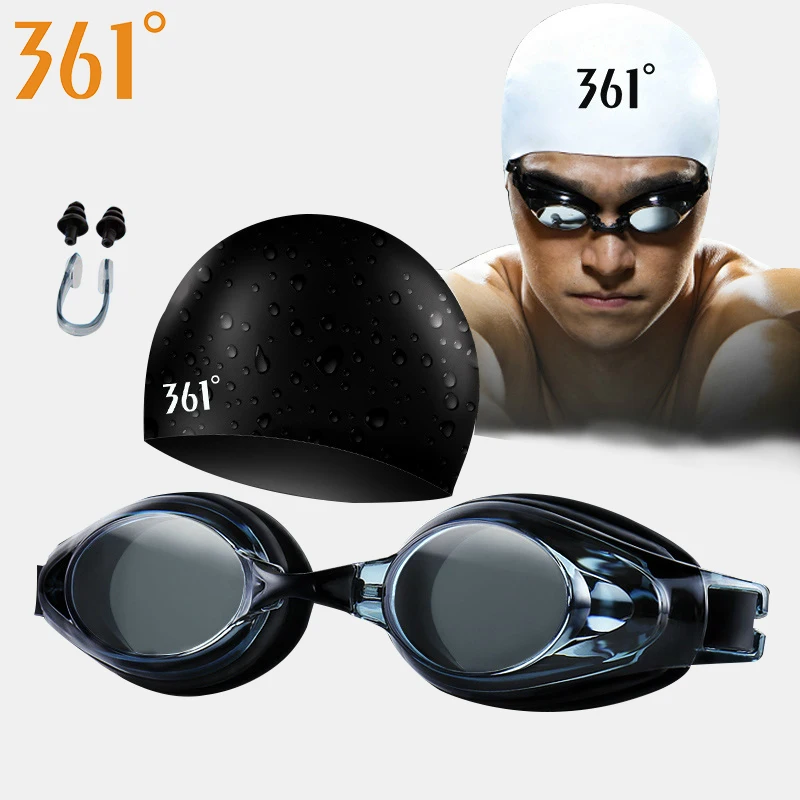 

361 Optical Swimming Goggles Myopia Swim Glasses Swimming Cap Set for Pool Prescription Glasses Diopter Anti Fog Swim Eyewear