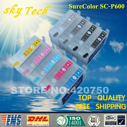 Пустые многоразовые картриджи для Epson Sure Color P600, стандартный картридж для T7601-T7609. С чипами ARC
Пустые многоразовые картриджи для Epson Sure Color P600, стандартный картридж для T7601-T7609. С чипами ARC